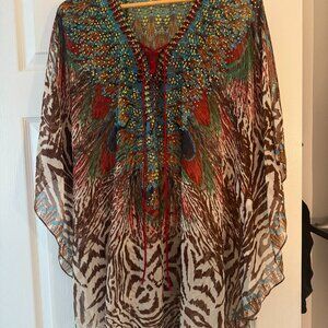 Stunning Selfie Couture Caftan by Treadology – Multicolored Boho Chic!